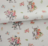 花鹿圖案布料,可愛,兒童,縫紉,被子,韓國製造,Half Yard